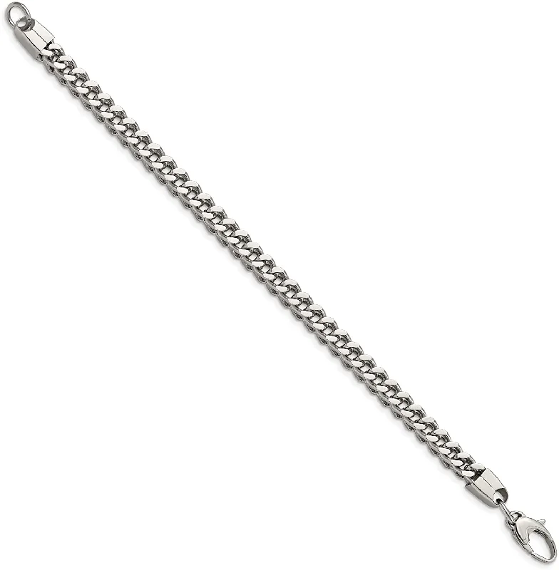 Men's Stainless Steel 6mm Franco Link Bracelet, 9 Inches